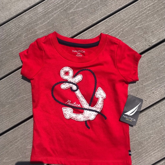 Nautica anchors two piece set top ruffle butt shorts 2T NWT - Picture 4 of 9